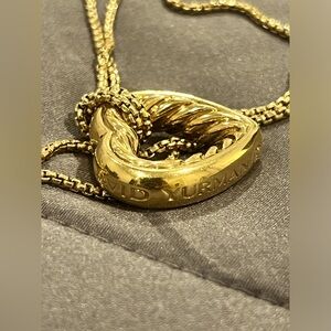 David Yurman 18k yellow gold heart chain